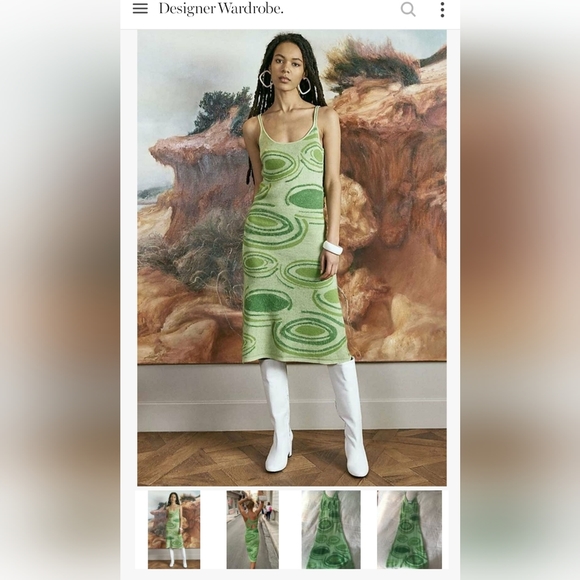 House of Sunny green cutout midi dress Y2K - Picture 2 of 10